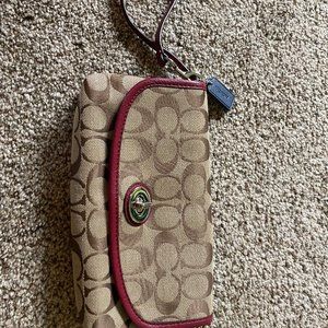 Coach Park Signature Large Flap Wristlet